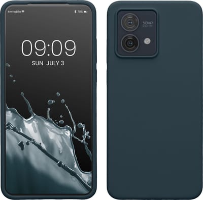 kwmobile telefoonhoesje geschikt voor Motorola Moto G84 5G - Hoesje met siliconen coating - Smartphone case in leisteen