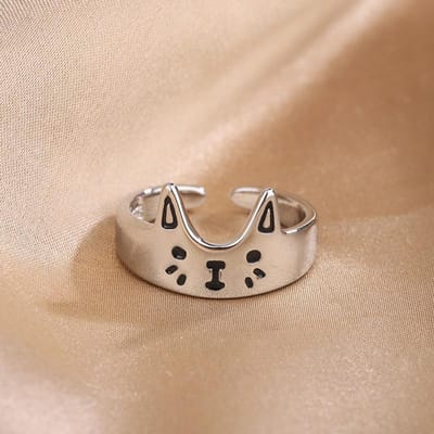 Lieflijke Cartoon Kitten Open Ringen voor Vrouwen Mannen Druppelolie Schattig Dier Kat Verstelbare Vingerring Meisjes Feest Persoonlijkheid Sieraden resizable