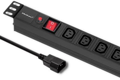Qoltec PDU Serie - Rack 19" Antioverbelasting Stroomverdeler - 1U - 8xIEC C13 - 10A - 2m