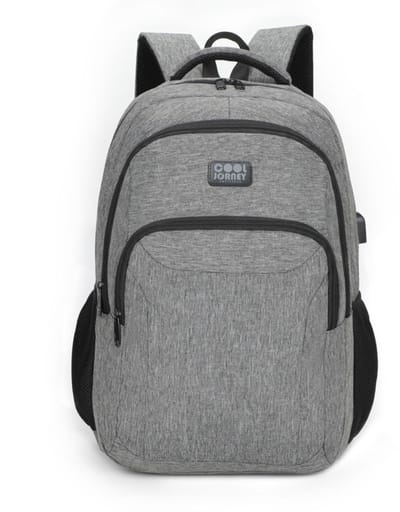 CoolJourney Rugtas 21L – Laptop Rugzak met USB – Schooltas – Unisex – Licht Grijs