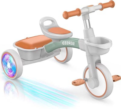 Peuter Driewieler - Kindertrike - Buiten Spelen - Gekleurd Lichtgevend Wiel - Verstelbaar - Groen