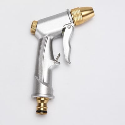Tuindouche - Zilver - Metalen Sproeier met Messing Kop - Ergonomisch Ontwerp voor Tuin en Auto