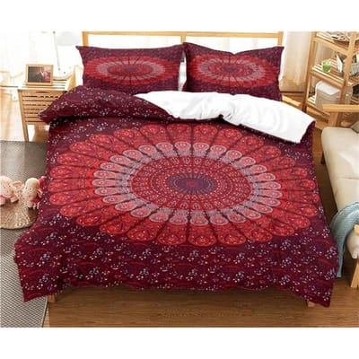 Bohemian Psychedelisch Mandala Patroon Dekbedovertrek Set Beddengoed Voor Volwassenen Kind Bedset Dekbedovertrek Met 1 Dekbed 2 Kussensloop AU Double(180x210cm)