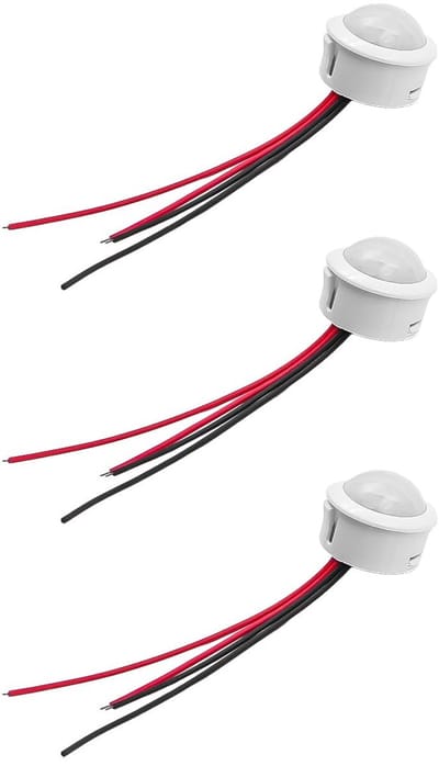 Store_7 - Bewegingssensor - Sensor met lichtregeling - Wit - 3-delige set - Voor binnen- en buitenmontage - 12-24V