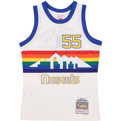 Basketbaltanktop voor heren Nba gebroken wit Teamkleur Swingman Jersey 1991 nr. 00 Dikembe Mutombo Dennug