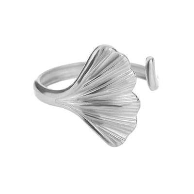 Ring - Ginkgo Zilverkleurig | Verstelbaar | Stainless Steel | Fashion Favorite