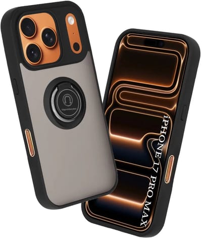 Hoesje geschikt voor Apple iPhone 17 Pro Max - Techsuit Glinth Back Cover met ring en magneet - Zwart
