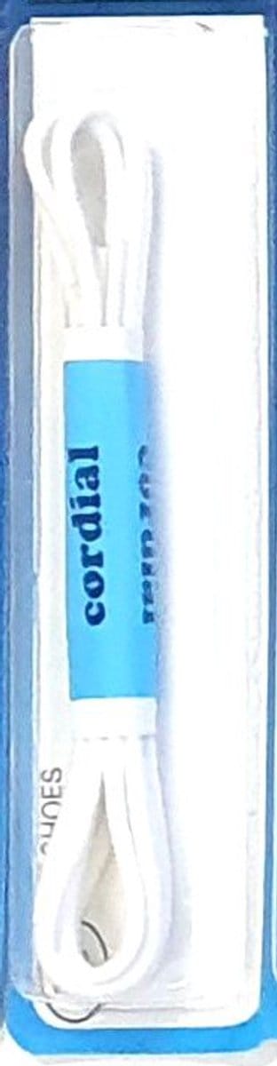 Cordial - Schoenveters - wit dik fijn geweven - veterlengte 90 cm 5-7 gaatjes.