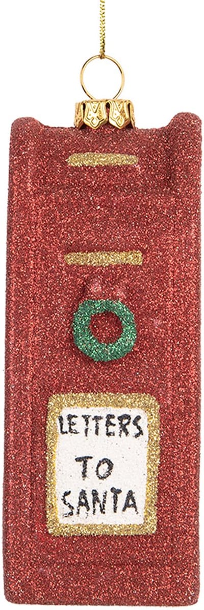 Clayre & Eef Kersthanger Brievenbus 5x4x11 cm Rood Kunststof