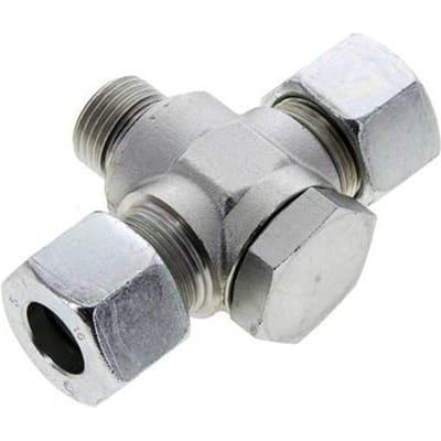 16S & G1/2'' Verzinkt Stalen T-Draaidoorvoer Snijringkoppeling Buitendraad 400bar NBR ISO 8434-1