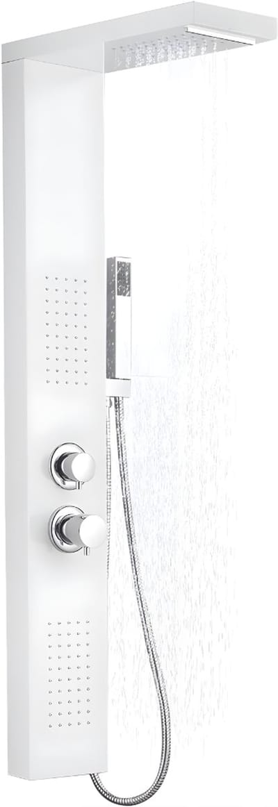 KAD® Douchepaneel - Regendouche - Douchekolom - Douchepanelen - Wit - 47cm x 15cm x 115cm