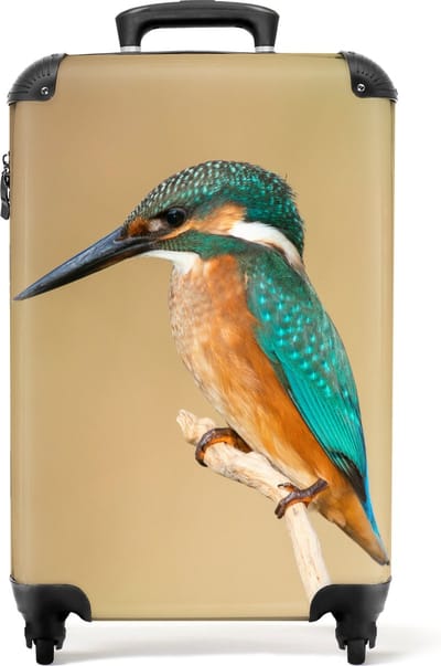 NoBoringSuitcases.com - Koffer - IJsvogel - Natuur - Past binnen 55x40x20 cm en 55x35x25 cm - Trolley handbagage - Valiezen met wieltjes volwassenen - Reiskoffer op wielen - Rolkoffer lichtgewicht - MuchoWow