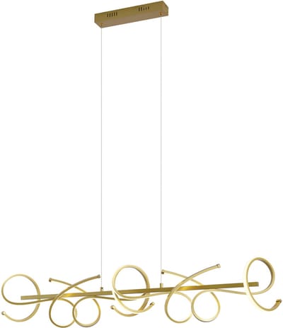 QAZQA krisscross - Moderne Dimbare LED Hanglamp met Dimmer voor boven de eettafel | in eetkamer - 1 lichts - L 112 cm - Goud/messing - Woonkamer