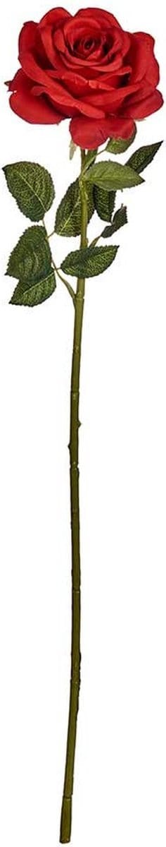Ibergarden Kunstbloem Roos Elegance - dieprood - 63 cm - losse steel - Kunst zijdebloemen