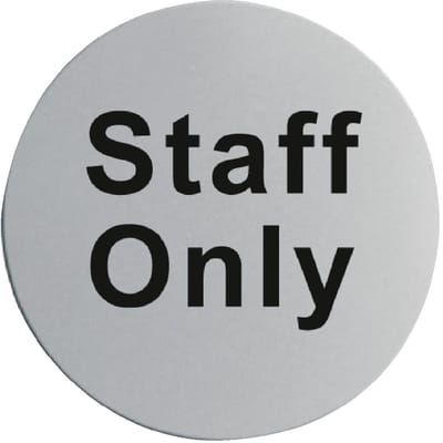 Staff Only RVS Deurbord U060