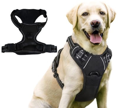 Hondentuigje - Reflecterend Honden Harnas - Extra Stevig - Maat L - Borstomtrek 38-89 cm - Verstelbaar tuig voor huisdieren - Gevoerd vest - Antislip