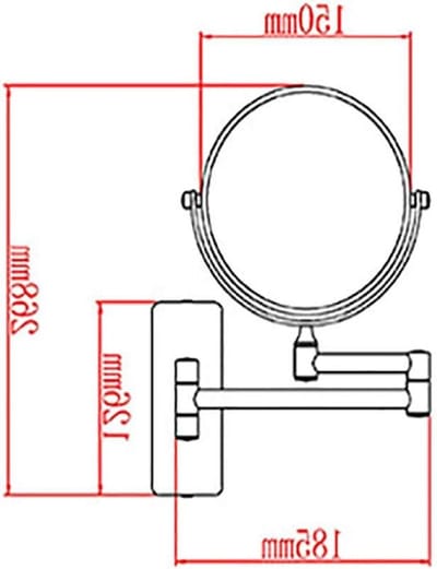 Make-up spiegel - Badkamerspiegel Wandspiegel - Schoonheidsverzorging - 360 graden rotatie - 206mm x 317mm - Brons
