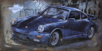 3D Schilderij metaal Porsche 60x120cm