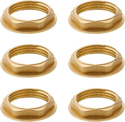 Hex Fuse Moeren 3/8 Inch Flens Draad Messing, Sanitair Fittingen voor Badkamer Wastafel en Sanitair Accessoires - 6 Stuks