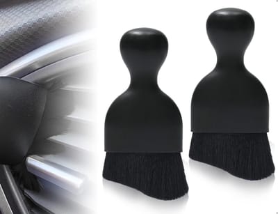 Dailygoods- Interieurreinigingsborstels set van 2 - Zachte Borstel - Gebogen Design - Duurzaam Polypropyleen - Voor Dashboard en Ventilatieopeningen - Lichtgewicht en Slijtvast - Reinigingsborstel