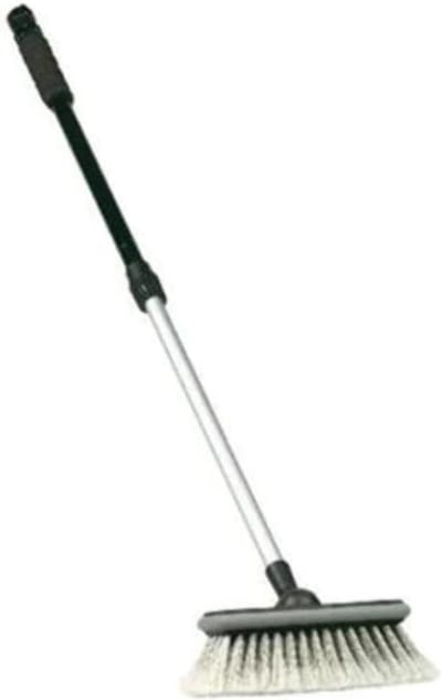 Wastool met steel - Autoborstel - Voertuigen reinigen - Zachte borstelkop - 40 inch uitschuifbaar - Grijs