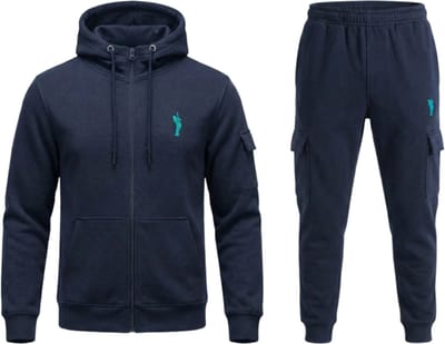 Hitman - Trainingspak Heren - Joggingpak Heren - Sportkleding Heren - Cadeau voor Man - Cargo Stijl - 7 Zakken - Katoen - Donker Blauw - Maat L