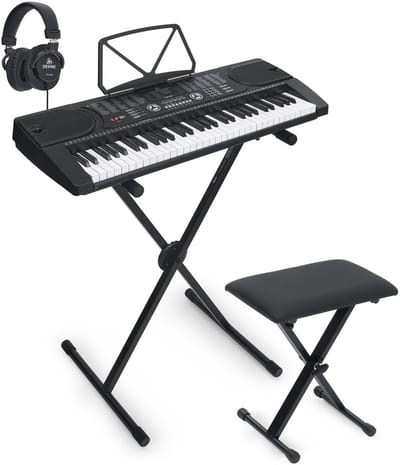 Keyboard 61 toetsen - incl. kruk, hoofdtelefoon en statief - Fazley FKB-050