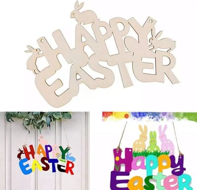 Akyol - Pasen decoratie-Pasen Versiering -hangers pasen -paastak hangers-houten paas hangers- houten Pasen accessoires-knutselen Pasen-Hout-Paasversiering – Pasen- feestdagen - Pasen tafel decoratie - decoratie Pasen - houten Pasen decoratie