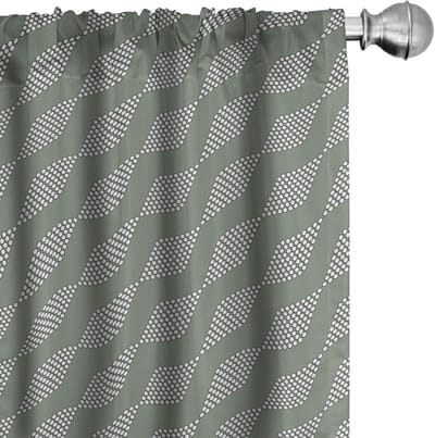 ABAKUHAUS Abstrakt Voorh. – Diamant‑Cirkel 2x75x225 cm – Wit en Groen microvezel