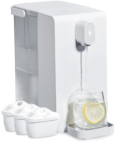 TIM® Koudwater Dispenser - Koud water - Watermachine Met Filtering en Verwarming - Waterkoeler - Watercooler - Waterdispenser - Voor Thuis of Kantoor- Wit-24cm x 14cm x 29cm