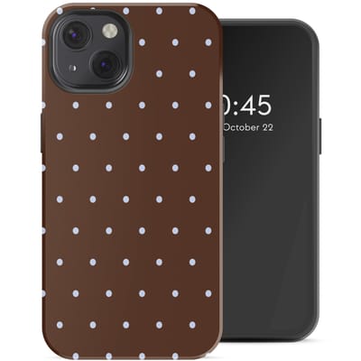 Selencia Hoesje - Geschikt voor Apple iPhone 13 - Backcover - Happy Dots Chocolate