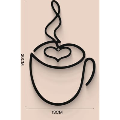Metalen Zwarte Koffiekop Wandkunst Decoratie Voor Keuken Café Koffiebar