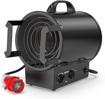 9000W Draagbare Elektrische Ventilatorverwarmer - Efficiënte Ruimteverwarming met Thermostaat en Oververhittingsbeveiliging voor Bouwplaats, Garage en Kas