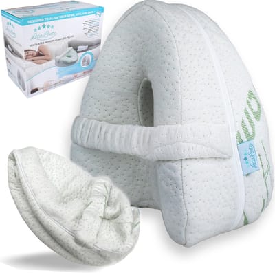LitaLente - bamboe Kniekussen - Ergonomisch Bamboe Beenkussen +1 extra bamboe kussenhoes - Houding Correctie - Zijslaapkussen - Zijslaper - Rugklachten - Rugpijn - Heupklachten - Zijslaap Kussen Voor In Bed - Artrose