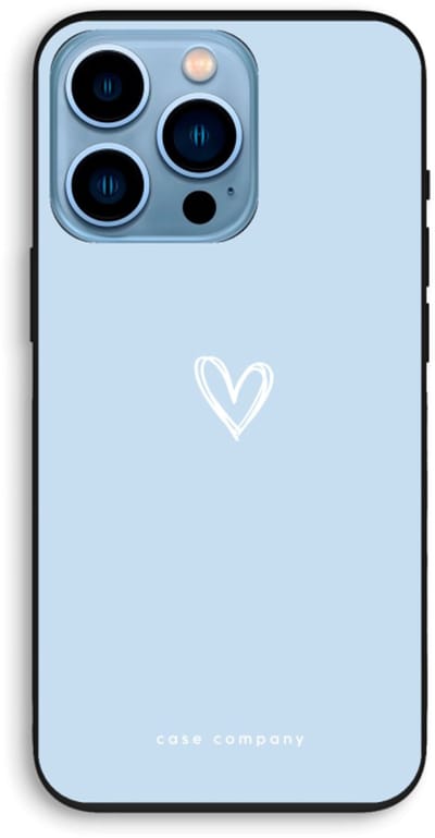 Case Company® - Hoesje geschikt voor iPhone 13 Pro hoesje - Klein Hart Blauw - Biologisch Afbreekbaar Telefoonhoesje - Bescherming alle Kanten en Schermrand