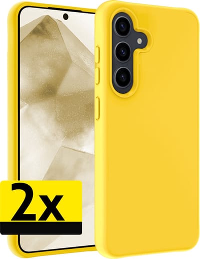 Hoesje - 2 Stuks - Geschikt voor Samsung Galaxy A55 - Sterk & Shockproof - Case Siliconen - Back Cover - Telefoon Hoes - Telefoonhoesjes - Geel