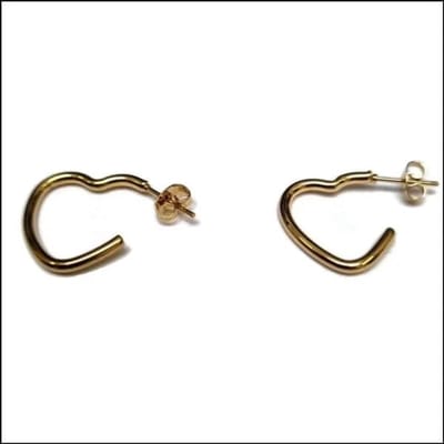 Aramat Jewels | Oorbellen | Stalen Hartvormige Hoepel Oorbellen | 20mm / Goudkleurig | |2mm | Staal | Volwassenen | Verkleurd niet