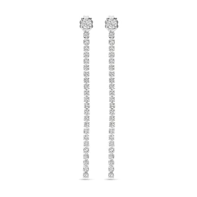 Zilver Gerhodineerd Oorhangers Zirkonia 55 Mm 1339471