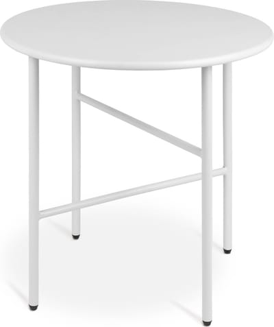 bomoe Finn Ronde Bijzettafel Metaal Wit 44 cm Tafelblad Krasbestendig Stabiel, Lichtgewicht Salontafel Binnen & Buiten