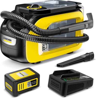 Kärcher SE 3-18 Compact Set Tapijtreiniger - Incl. accu 18V 5.0 Ah - Snellader - Sproei-extractiereiniger - Vezeldiepe reiniging