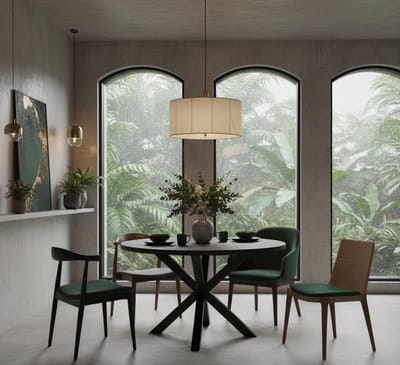 Ronde Eettafel Mangohout Zwart Matrixpoot – 130 cm – Stoere en Moderne Eetkamertafel – Novihome