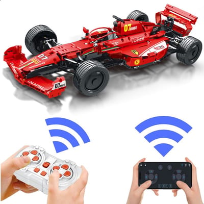 Reobrix 11007 Formule 1 RC Auto bouwset | F1 speed champions technisch constructie modelbouw geschikt voor lego | Educatief STEM speelgoed bouwpakketten voor kinderen & volwassenen | Incl radiografisch bestuurbare remote | Bouwdoos met 928 bouwstenen