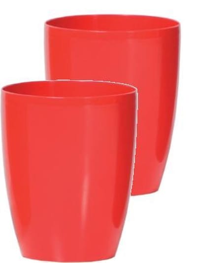 Bloempot Rond Duow 16cm KORAALROOD Prosperplast / 2 STUKS ! /
