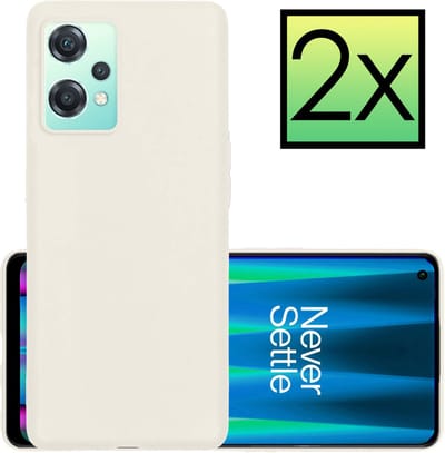 Hoesje - 2 Stuks - Geschikt voor OnePlus Nord CE 2 Lite - Sterk & Shockproof - Case Siliconen - Back Cover - Telefoon Hoes - Wit