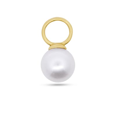 New Bling - 9NBG-O141 - 14K goud – Oorbelhanger - per stuk – Met Parel