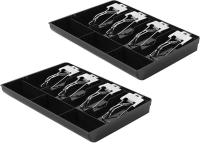 Kassa Box - Geldkistje Munt - Geld Organiseren - Met 7 Vakken - 32.2x24.5x3.5 cm - Zwart