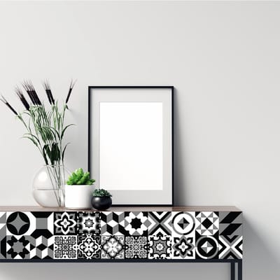 Decoratieve meubelstickers - 24 authentieke Ursnio cementtegel meubelstickers - 24 stickers 10x10cm