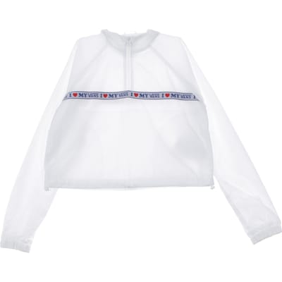 Korte windjack dames anorak wit