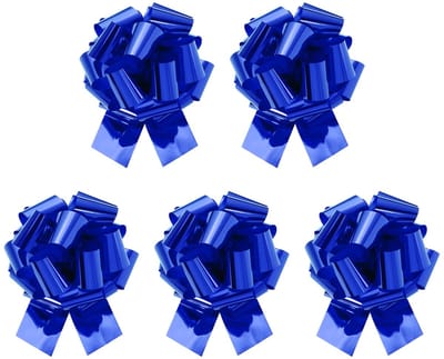 5 stuks metalen vlinderdassen, 20 cm, grote strikken, voor bruiloftsauto, manden, geschenken, kerststrik, donkerblauw