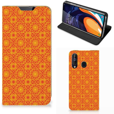 Samsung Galaxy A60 Hoesje met Magneet Batik Oranje